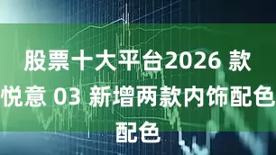 股票十大平台2026 款悦意 03 新增两款内饰配色